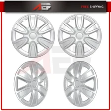 Only Fits 15 Inch wheel 4 Pcs Silver Color Wheel Covers Snap On Full Hub Caps