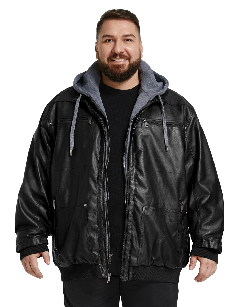 Big and tall faux leather best sale jacket