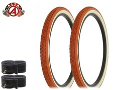 2 ALTA BICYCLE WIRE BEAD TIRES 26 x 2.125 CLAY/CREAM HEAVY DUTY DIAMON w/TUBES.