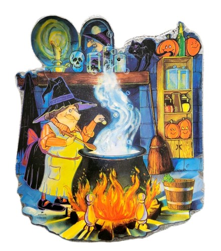 Lot Original 70er Vintage Halloween Stanzformen Punze Karton Spukhaus Hexe - Bild 3 von 6