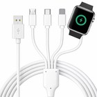 TOP-UP 4 in 1 Watch & Phone Charger Cable – Travel Essentials 3.3 feet, White 