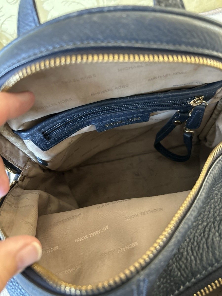 Genuine Michael Kors Rhea Zip Backpack Large Pebble Leather 