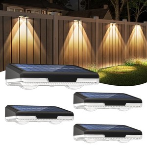 4 Pack lumières de poste de clôture solaire à l'extérieur 9 Couleurs LED Lumières murales de jardin