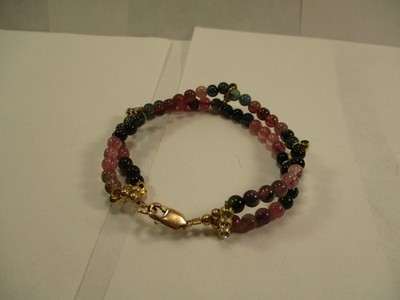 Armband 14 Karat Gold gefüllt grün Adventurin & Amethyst Perlen