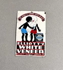 VINTAGE 12” ELLIOTTS PAINT COATING PORCELAIN SIGN CAR OIL GAS MOTORCYCLE