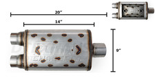 Flowchaser 930402 Performance Muffler -stainless Steel Reversible Flowchaser 930402 Performance Muffler -stainless Steel Reversible