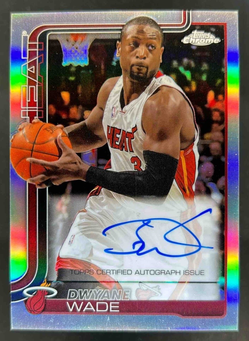 2025-26 Topps Chrome Dwyane Wade Auto Refractor #TCA-DW Heat