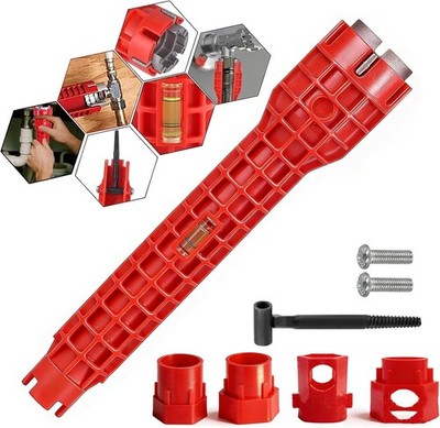 Lightweight 14-in-1 Basin Wrench with Integrated Level - Perfect for Plumbing