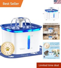 Stylish Blue Pet Fountain: 95oz Capacity with Multi-Pet Functionality  Filters