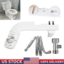 Bidet Fresh Water Spray Kit Toilet Seat Attachment with Dual Nozzle Non Electric