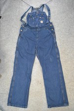 Carhartt Overalls Womens 14x32 Blue Denim Bib Carpenter Workwear Jeans Pants