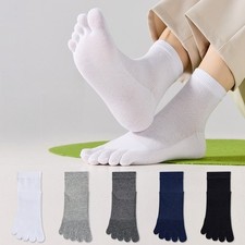 3 Paia Calzini Corti Uomo Cinque Dita Traspiranti In Cotone Misc. Colori