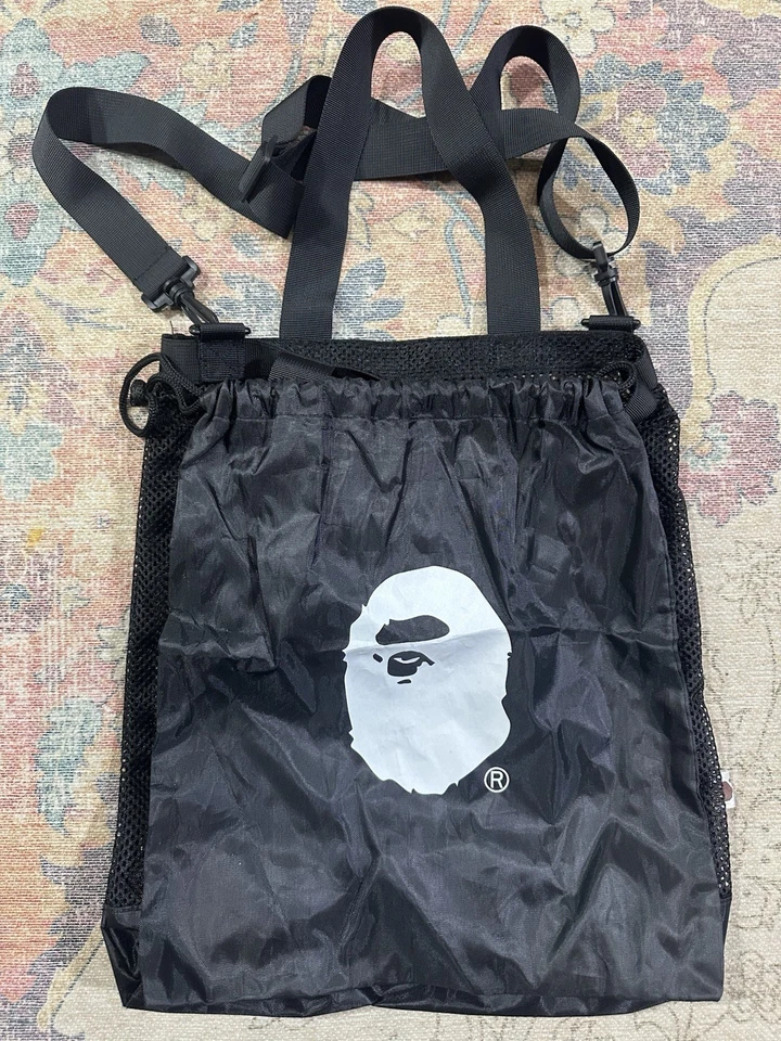 Juego de bolsa de malla negra y bolsa con cordón BATHING APE BAPE nuevo Foto 2 de 4