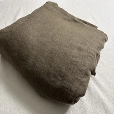 Eastern Accents King Duvet Mocha Brown Linen Zip Closure Minimalist Quiet Luxury