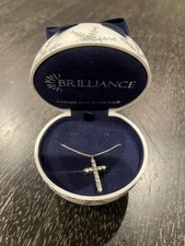 Brilliance Crystal From Swarovski Silver Cross Necklace Girls