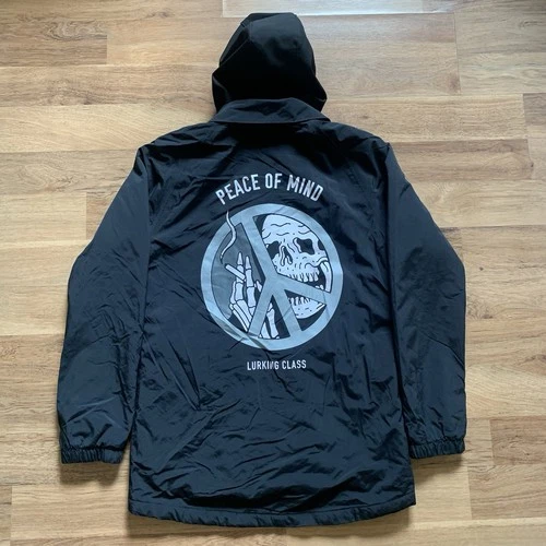 Lurking Class Peace Of Mind Mens Large Hooded Skull Jacket image 2