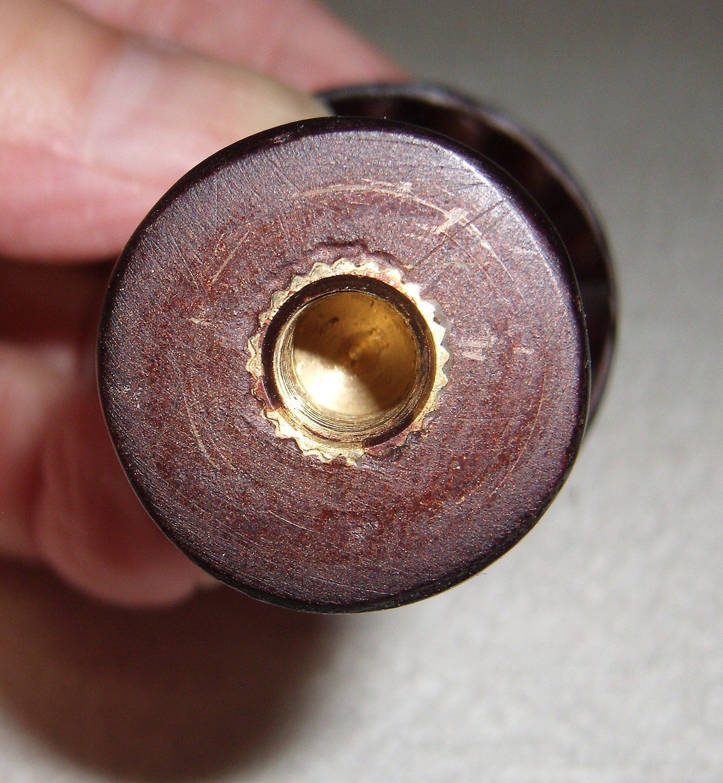 Vtg Bakelite Lamp Finial Cherry Brown Ornate Royal Style 2.75" x 1.50"