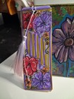 Handmade Floral Paper Bookmark with White Tassel, Purple/Red/Yellow Design — photo 4