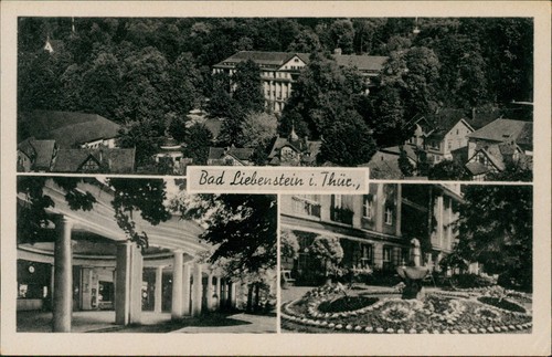 Ansichtskarte Bad Liebenstein DDR Mehrbildkarte mit 3 Stadtteilansichten 1953 - Bild 2 von 3