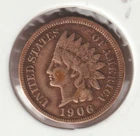 US Rare Old West 1906 Indian Head Penny Coin American Collection Shield Cent USA