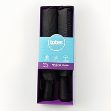 Totes Automatic Compact InBrella, Reverse Close Umbrella Black, 2 Pack