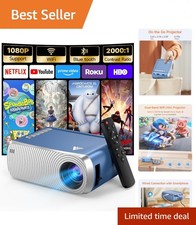 Portable Mini Projector for iPhone: 3W Speakers & 170" Display for Home Theater