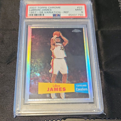 Topps 2007-08 Topps Chrome LeBron James #23 1957-58 Refractor /999 PSA 9