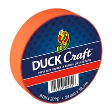 Duck Brand Craft Paper Tape Neon : 1 in. x 60 ft. Neon Red-Orange 