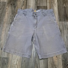 Carhartt Men's Relaxed Fit Cotton Blend Work Shorts Gray Size 36 Durable Stains