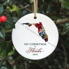 1st Christmas in Florida Ornament, Florida State Ornament, Gift Florida State...
