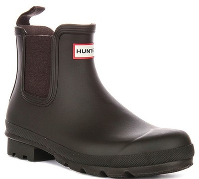 Hunter Org Chelsea Pull Tab Vulcanised Herren Boots Chocobrown EU 41-46