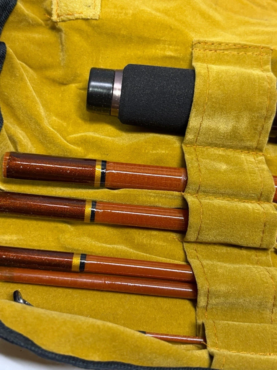 Mochila de caña de pescar vintage Daiwa VIP Gold 7052 6 piezas 6'6" tubo giratorio con mosca NOS