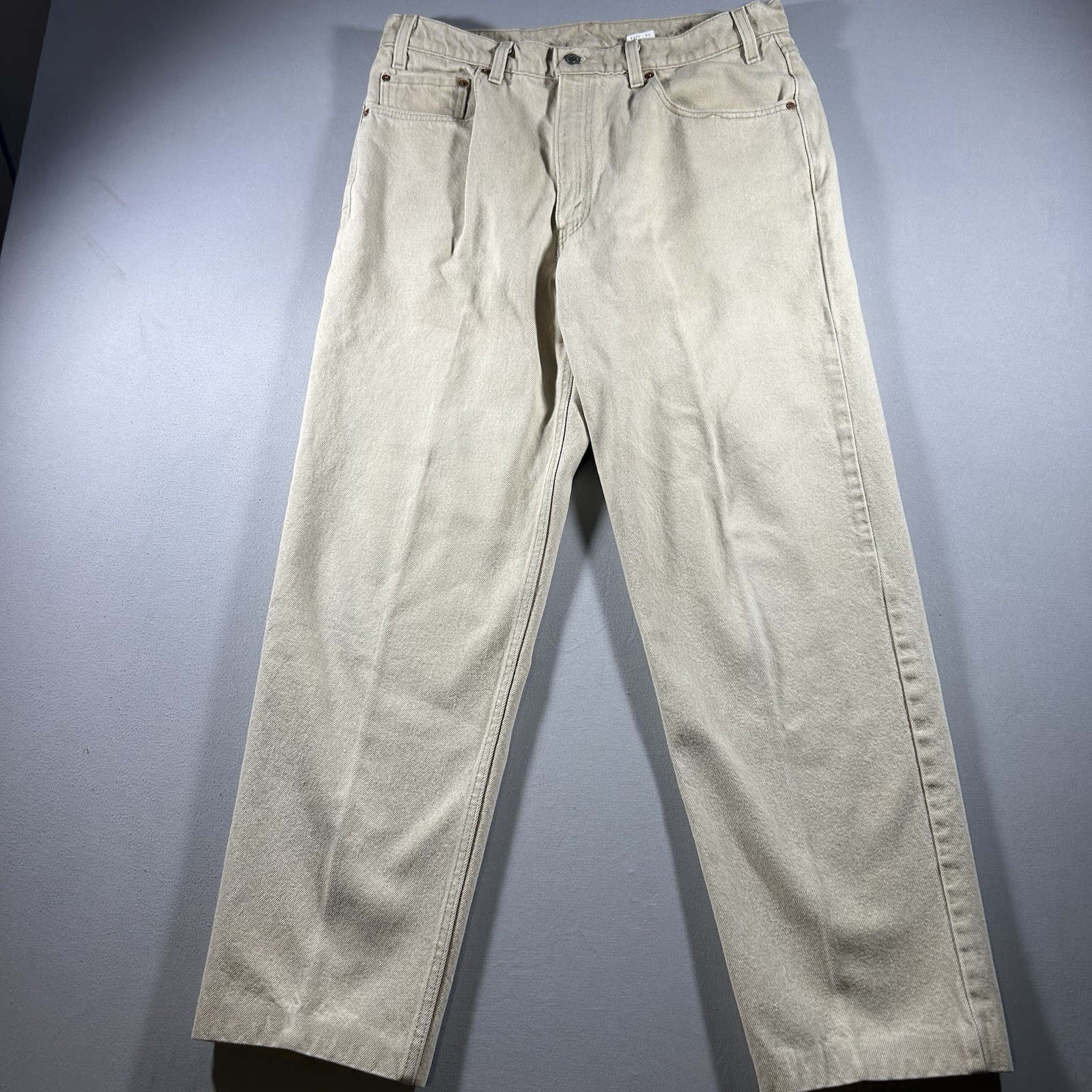 Mens Levis 550 Relaxed Fit Jeans 36x32 Tan USA Vintage Denim 1998 Classic