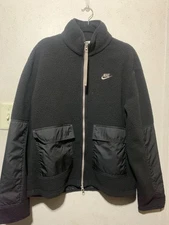 Nike Essentials Sherpa Fleece Zip Cargo Jacket Black DV8182-010 Men’s M