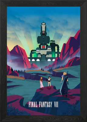 Final Fantasy VII Minimalist Poster Framed Wall Art Poster Canvas Print Picture