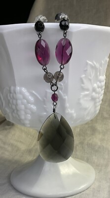 Lia Sophia  Empress  Purple and Smoky Necklace & Earrings Set