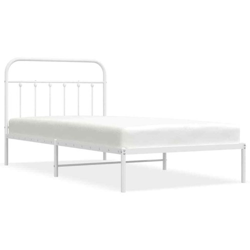 NNEVL Metal Bed Frame with Headboard White 107x203 cm Kingle Single Size - 第 2/9 張圖片