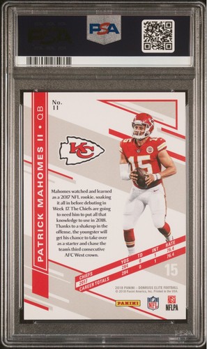 Patrick Mahomes RARE ROOKIE REFRACTOR INVESTMENT CARD SSP PANINI GEM MINT PSA 10 - Picture 5 of 6