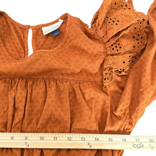 Universal Thread Dress Womens M Eyelet Ruffle Cottagecore BOHO Tiered - Picture 8 of 12