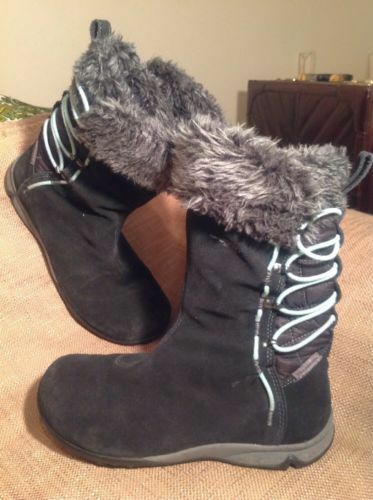 STIVALI IMPERMEABILI SALOMON 5 5M DONNA CONTRAGRIP THINSULATE BLU PELLE SCAMOSCIATA