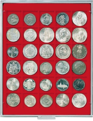 LINDNER-2115-Coin Box Standard 30x 38 Mm Square Compartments