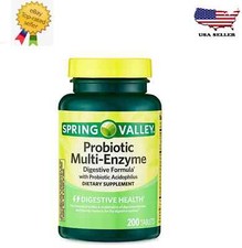 New Spring Valley Probiotic Multi-Enzyme Digestive Formula Tablets, 200 Count