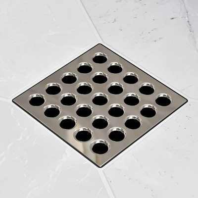 Ebbe Pro Series Square Drain Grate - Polished Nickel