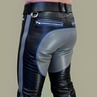 Men's Real Cowhide Leather Pants Punk Kink Jeans Trousers BLUF Pants B