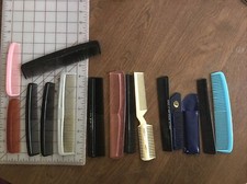 Lot of 15 Vintage Hair Combs Different Sizes Shapes Colors, Unbreakable