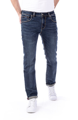 Blue Monkey Jeans Gordan BM-4841 Slim Fit Bold Stitching Turn UP