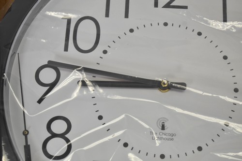 Chicago Lighthouse Electric Contemporary Wall Clock 14-1/2" Dia Black 67801103 - Picture 2 of 6
