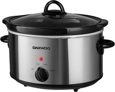 Daewoo SDA1364 Stainless Steel Slow Cooker | 3.5L Capacity Stoneware Pot | Easy
