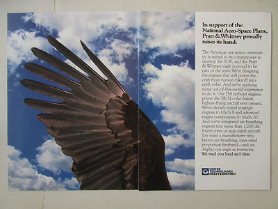 4/1989 PUB PRATT & WHITNEY NASP AERO SPACE X-30 J58 TURBOJET SR-71 WING AD