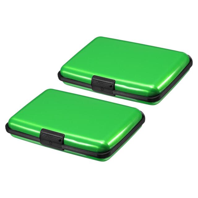 Mini RFID Wallet Credit Card Holder 2 Pack Aluminum 6 Slots Case Green